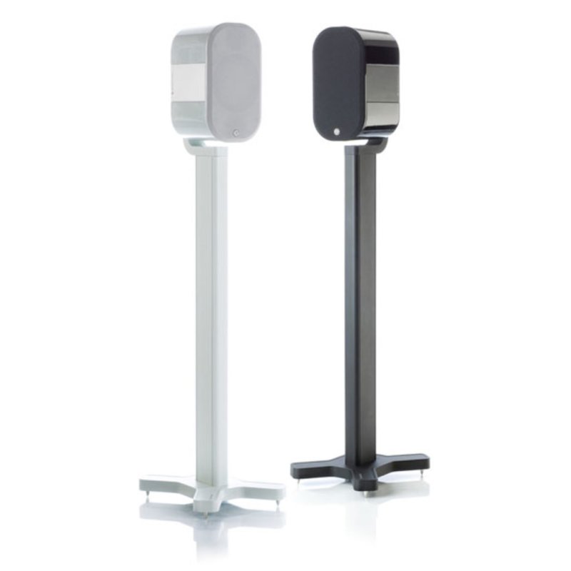 Monitor Audio Apex A10 — on stands (both finishes)