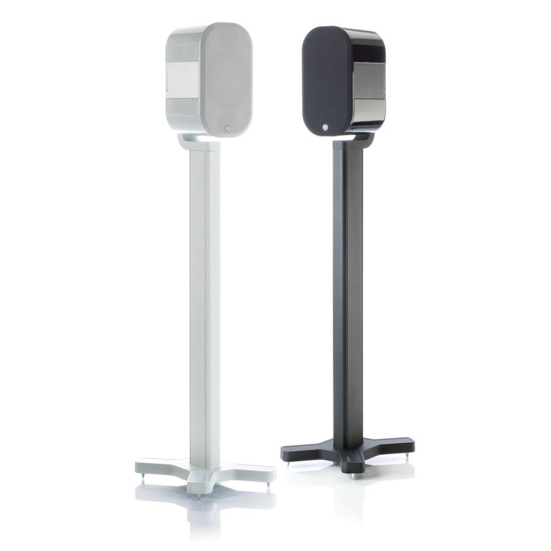 Monitor Audio Apex Stands - Black and White finish comparison