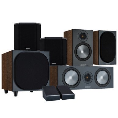 Monitor Audio Bronze 50 6G Atmos AV Speaker Package Walnut