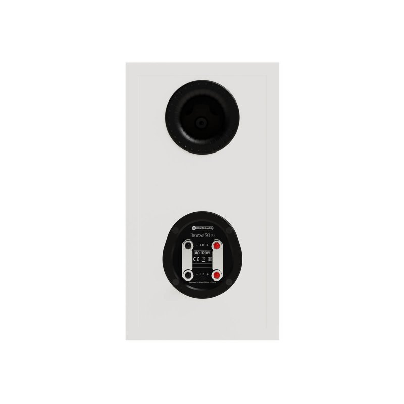 Monitor Audio Bronze 50 7G Bookshelf Speakers White (Pair) — rear panel