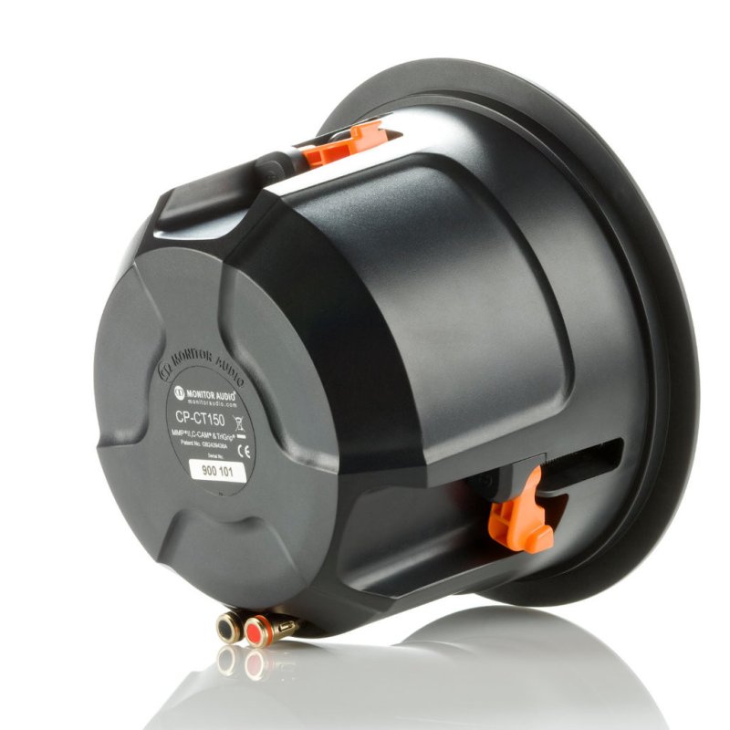 Monitor Audio CP-CT150 In-Ceiling Speaker (Single) — rear view showing terminals and Tri-Grip clamps