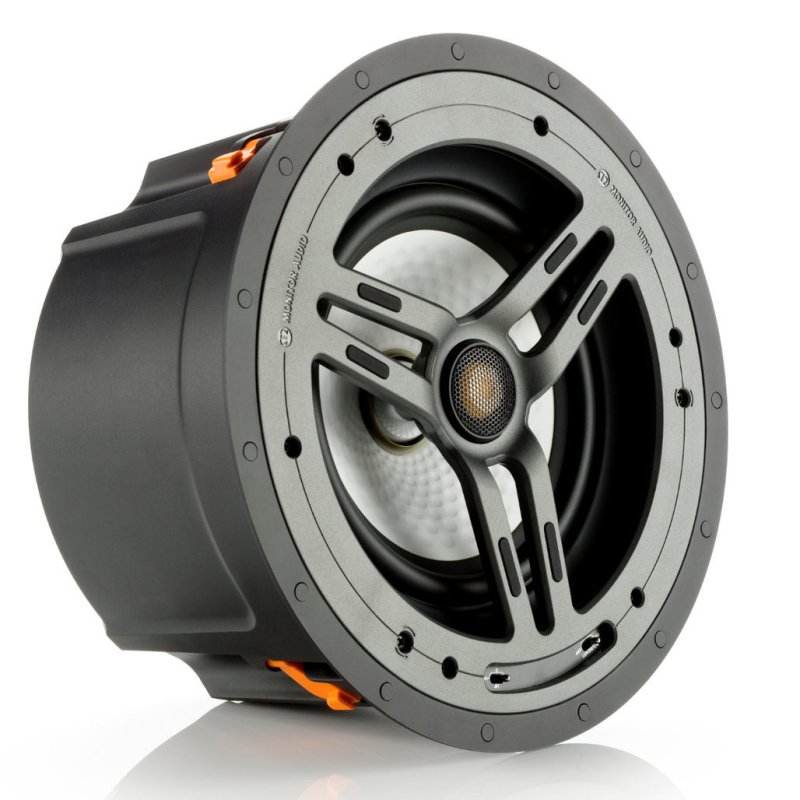 Monitor Audio CP-CT380 In-Ceiling Speaker (Single) — angled view showing depth and Tri-Grip clips