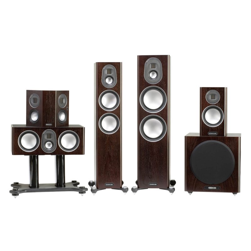 Monitor Audio Gold 100 5G Bookshelf Speaker Dark Walnut (Pair) — Gold 5G series lineup