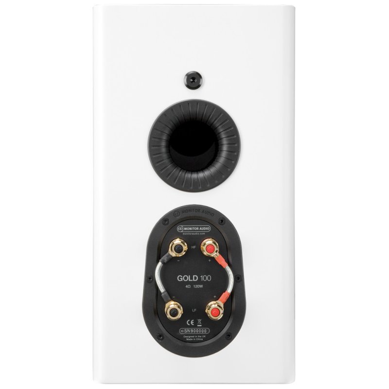 Monitor Audio Gold 100 5G Bookshelf Speaker Satin White (Pair) — rear panel