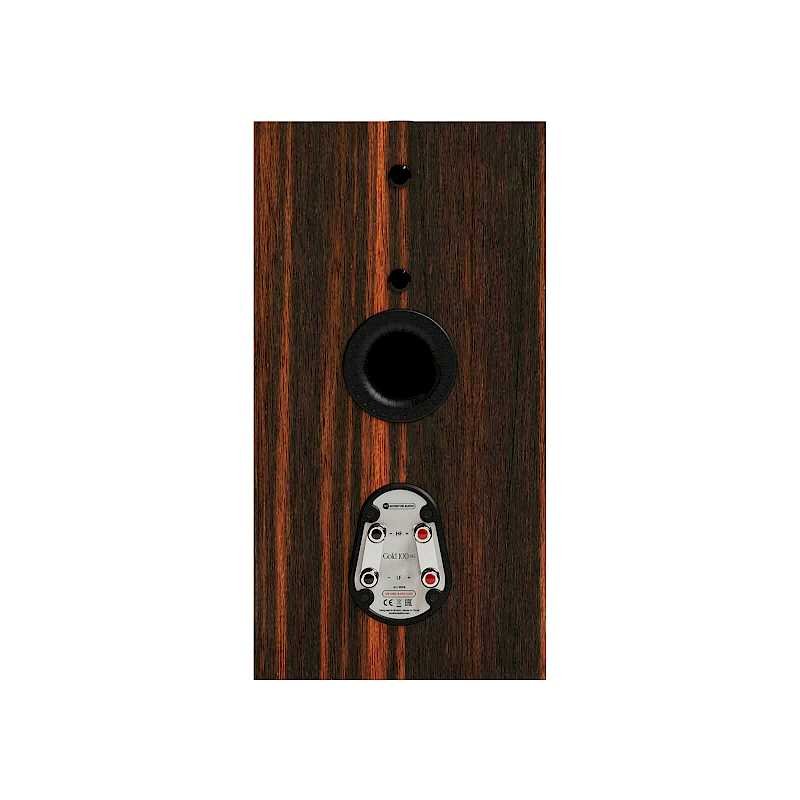 Monitor Audio Gold 100 6G rear panel showing bi-wire binding posts and HiVe II port