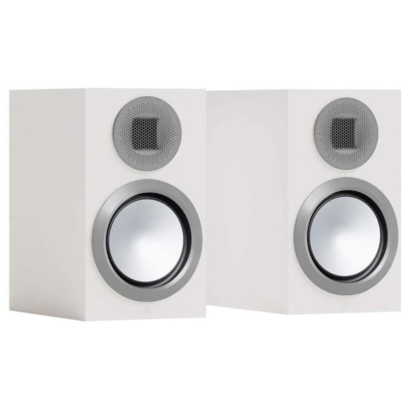 Monitor Audio Gold 50 6G Satin White front angled view (Pair)