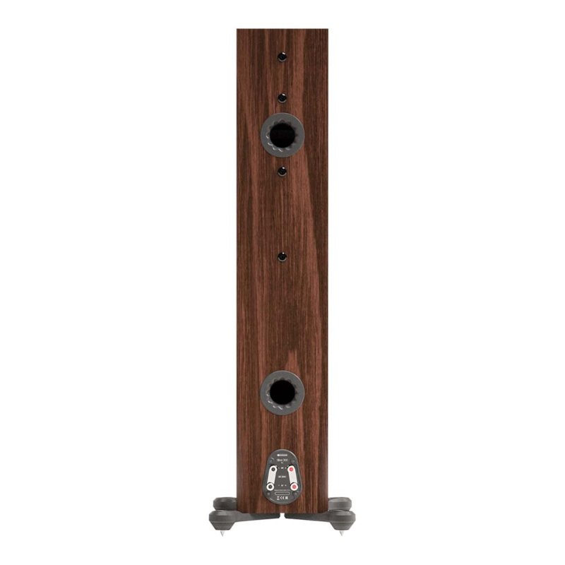 Monitor Audio Silver 300 8G European Walnut rear panel with ports and binding posts