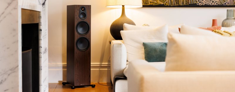 Monitor Audio Silver 500 8G European Walnut Floorstanding Speakers - Lifestyle