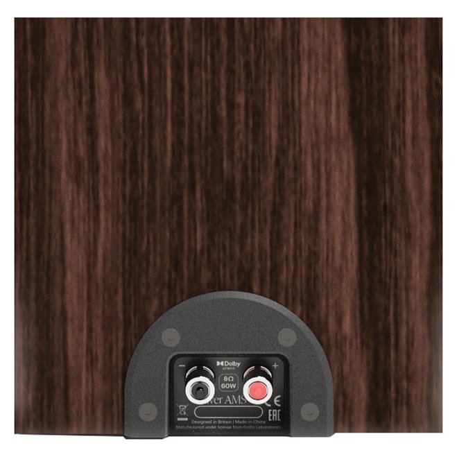 Monitor Audio Silver AMS 8G Atmos Speakers European Walnut (Pair) - rear panel and terminals (single speaker)