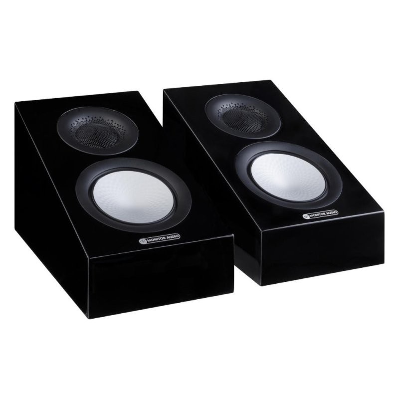 Monitor Audio Silver AMS 7G Atmos Speakers Gloss Black (Pair) — hero view (grilles off)