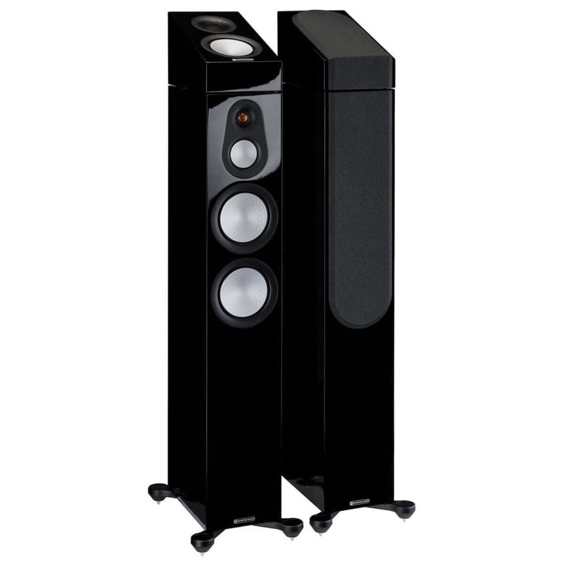 Monitor Audio Silver AMS 7G Atmos Speakers Gloss Black (Pair) — mounted on Silver 300 7G