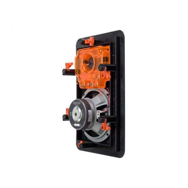 Monitor Audio W180 In-Wall Speaker rear view showing crossover and Tri-Grip mechanism