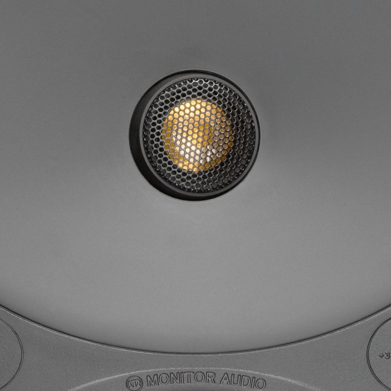 Monitor Audio W180 C-CAM Gold Dome pivoting tweeter close-up