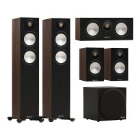 Monitor Audio Bronze 300 7G with Bronze 50 7G 5.1 Speaker Package Walnut