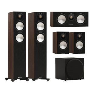 Monitor Audio Bronze 300 7G with Bronze 50 7G 5.1 Speaker Package Walnut
