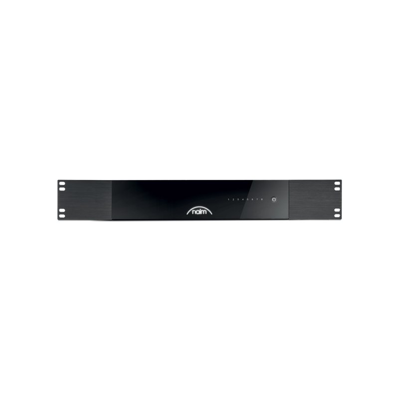 Naim CI-NAP 108 Custom Install Power Amplifier - front view with rack mounting brackets fitted