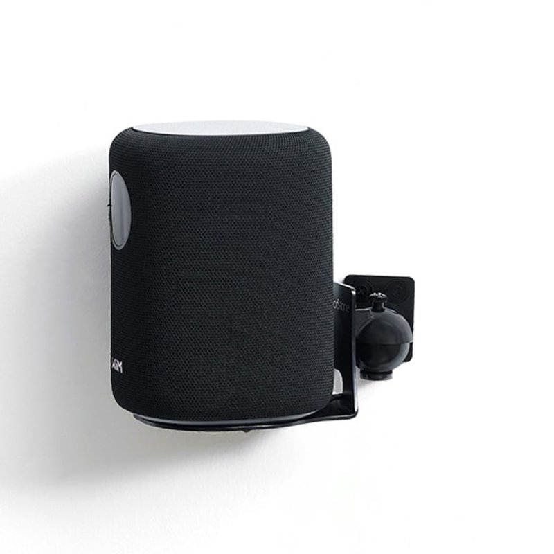 Norstone WiiM Sound Wall Mount Black - with WiiM Sound speaker mounted, front view