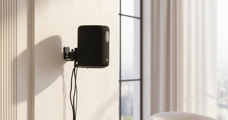 Norstone WiiM Sound Wall Mount Black - lifestyle room installation