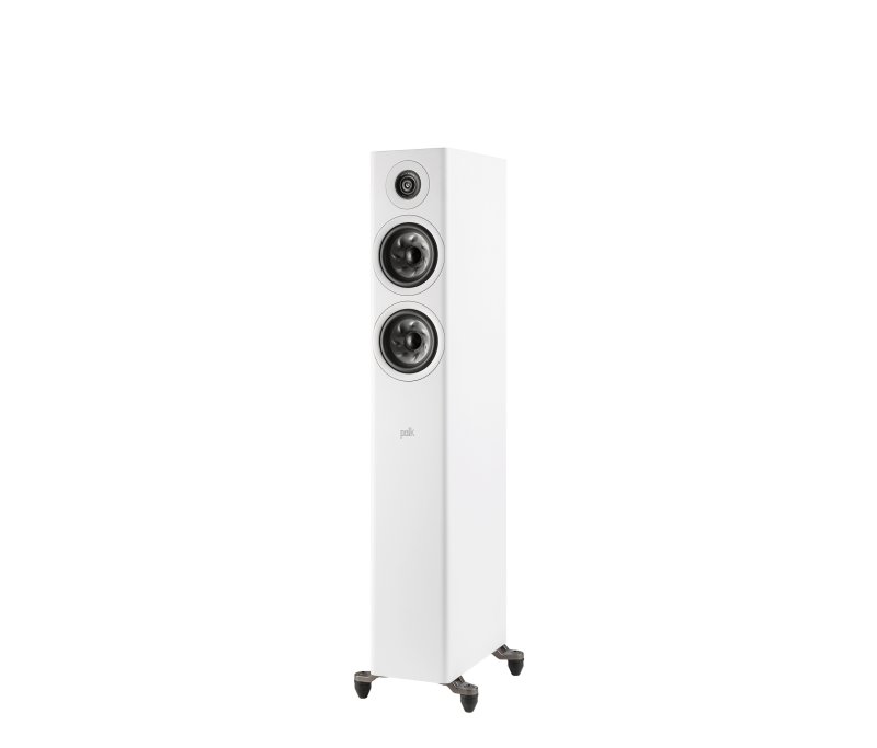 Polk Audio Reserve R500 Floorstanding Speakers White (Pair) — angle-left view (no grille)