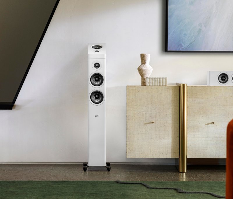 Polk Audio Reserve R500 Floorstanding Speakers White (Pair) — lifestyle