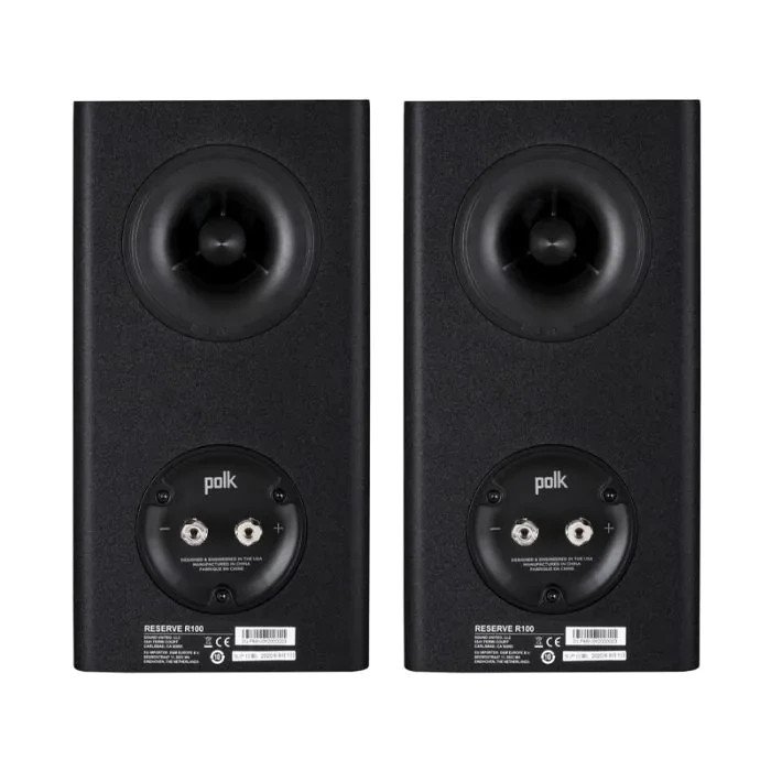 Polk Audio Reserve R100 Bookshelf Speakers Black (Pair) — rear view