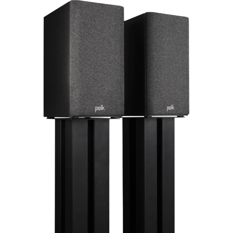 Polk Audio Reserve R200 Bookshelf Speakers Midnight Black (Pair) — front view (grille on)