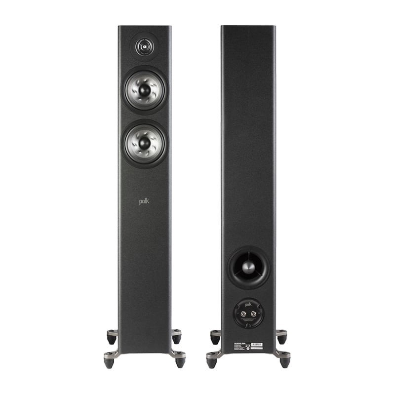 Polk Audio Reserve R500 Floorstanding Speakers Black (Pair) — front and rear view