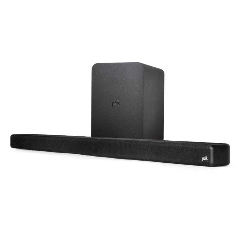 Polk Audio Signa S4 Soundbar and Wireless Subwoofer — three-quarter view