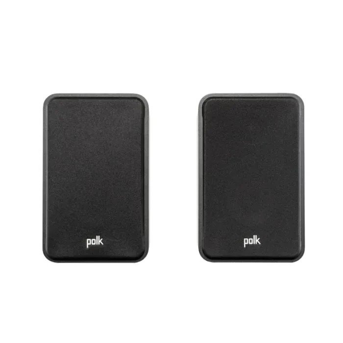 Polk Audio Signature Elite ES15 Bookshelf Speakers Black (Pair) — front view (grilles on, straight)