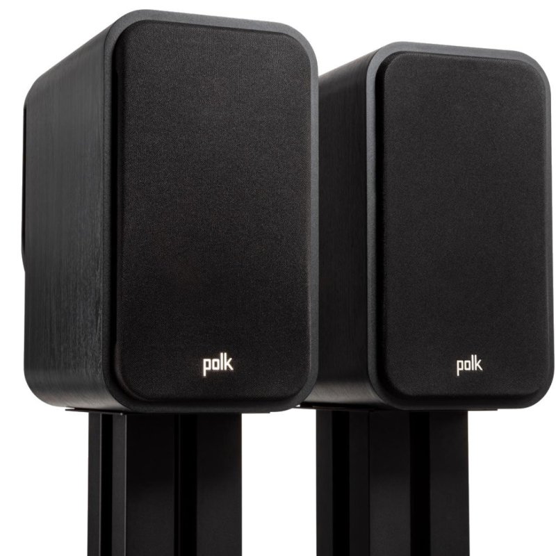 Polk Audio Signature Elite ES20 Bookshelf Speakers Black (Pair) — front view (grille on)