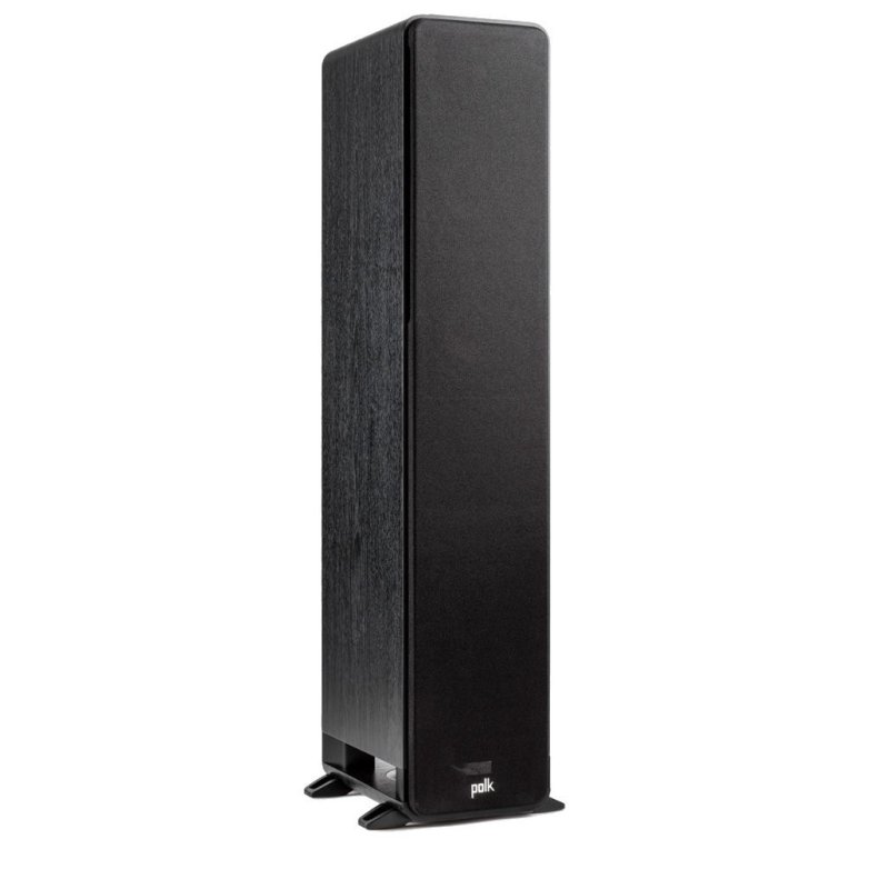 Polk Audio Signature Elite ES50 Floorstanding Speakers Black (Pair) — three-quarter view (grille on)