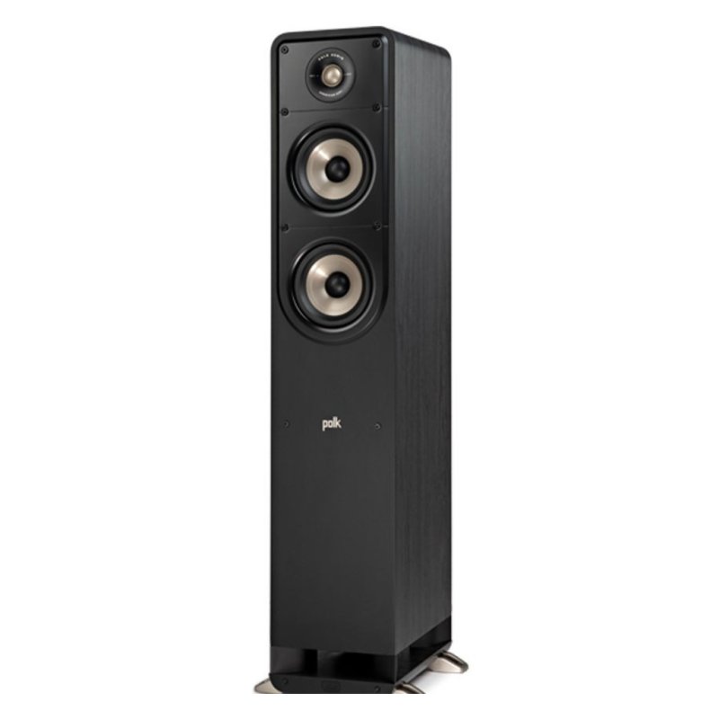 Polk Audio Signature S50e Floorstanding Speakers Black (Pair) — front view (grille off)