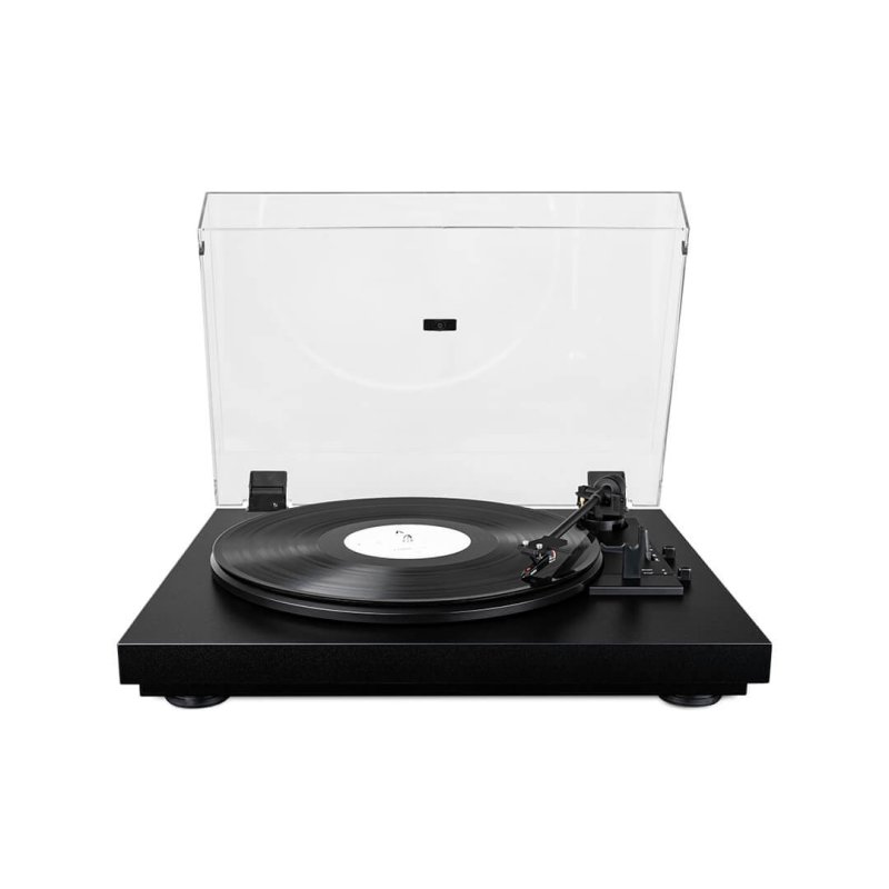Pro-Ject A1 Automatic Turntable — front view (dust cover raised)