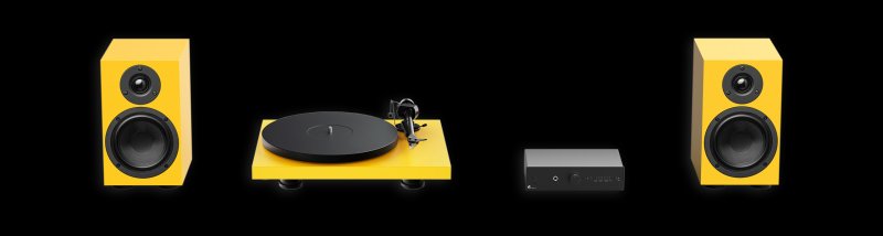 Pro-Ject Colourful Audio System 2 Golden Sun Yellow Satin — all components