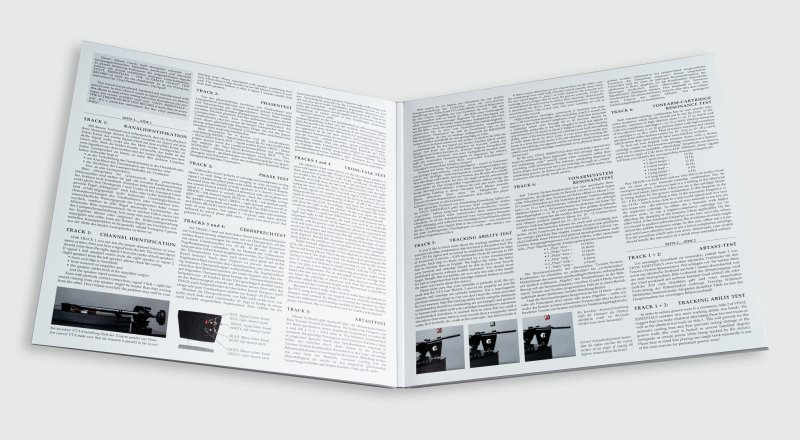 Pro-Ject Vinyl Essentials - inside gatefold with test track descriptions