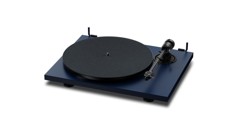 Pro-Ject E1.2 BT Satin Steel Blue - front three-quarter view
