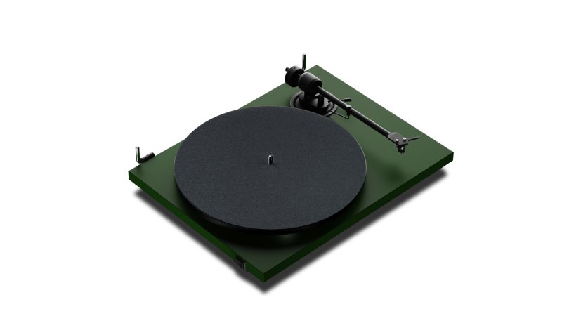 Pro-Ject E1.2 BT Satin Fir Green - overhead angle view