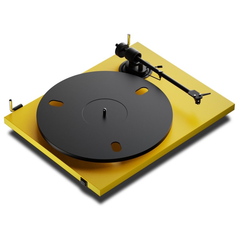 Pro-Ject E1.2 BT Satin Golden Yellow - top view with felt mat removed