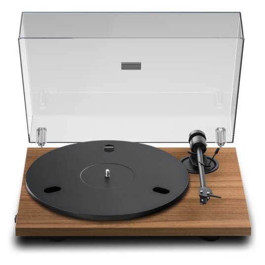 Pro-Ject E1.2 BT Walnut - with acrylic dust cover open