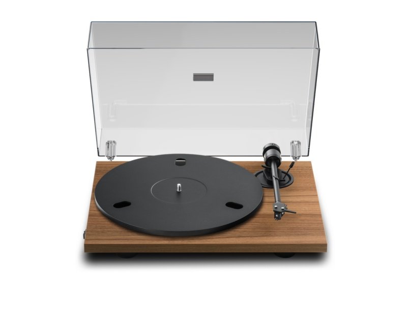 Pro-Ject E1.2 Phono Walnut - with dust cover raised