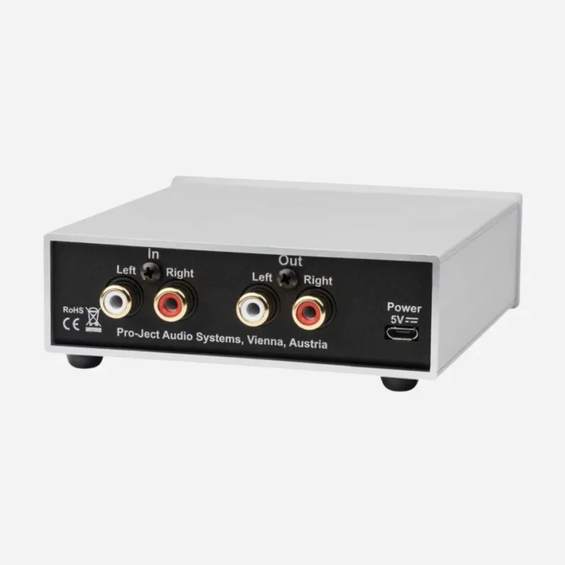 Pro-Ject Head Box S2 Silver headphone amplifier rear view