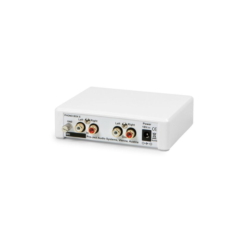 Pro-Ject Phono Box E Phono Stage (White) — rear panel connections