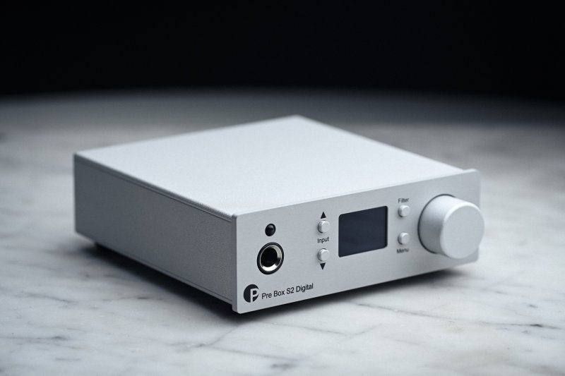 Pro-Ject Pre Box S2 Digital 2023 Edition — front angled view