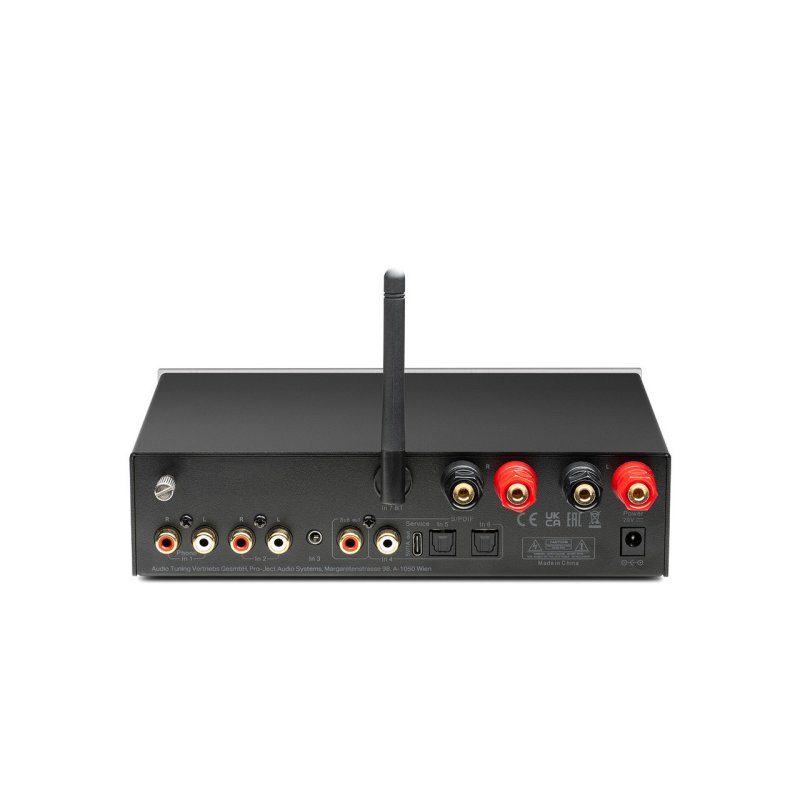 Pro-Ject Stereo Set E1 Walnut — Stereo Box E amplifier rear panel