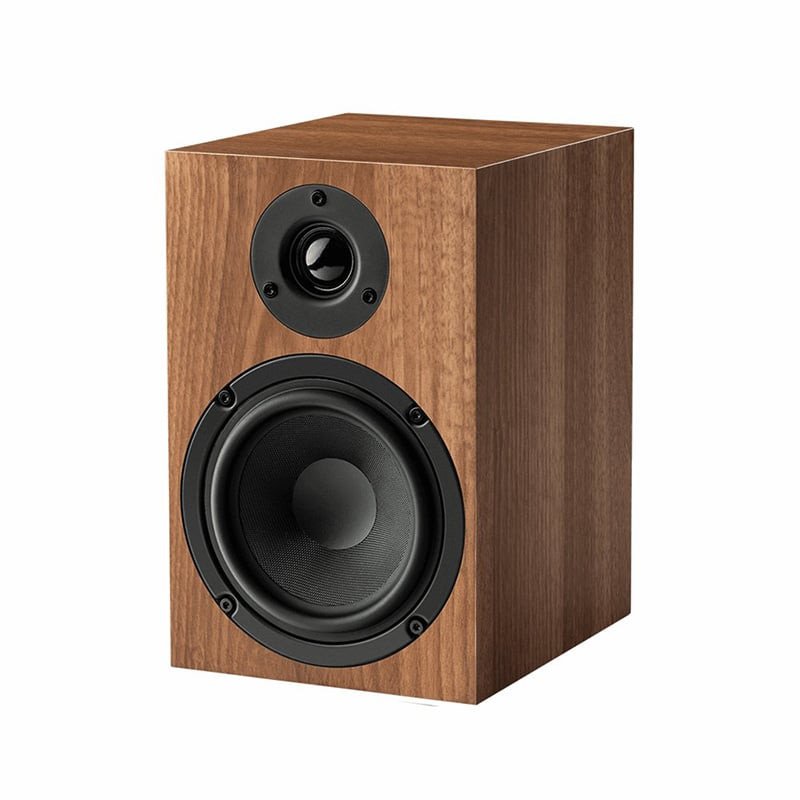 Pro-Ject Stereo Set E1 Walnut — Speaker Box 5 E Walnut angled view