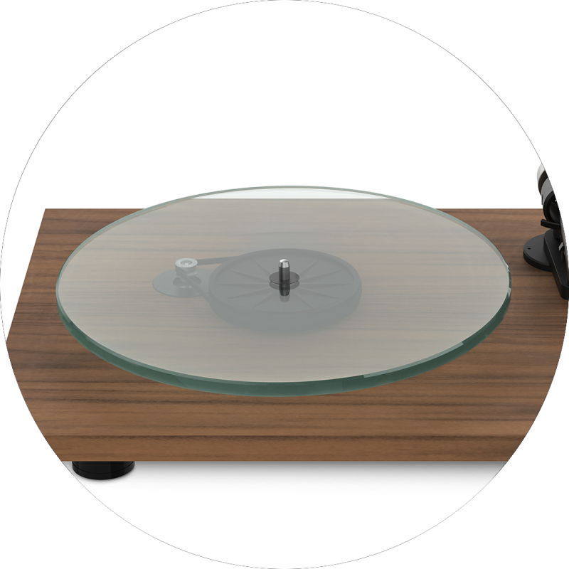 Pro-Ject T2 Satin White, platter detail