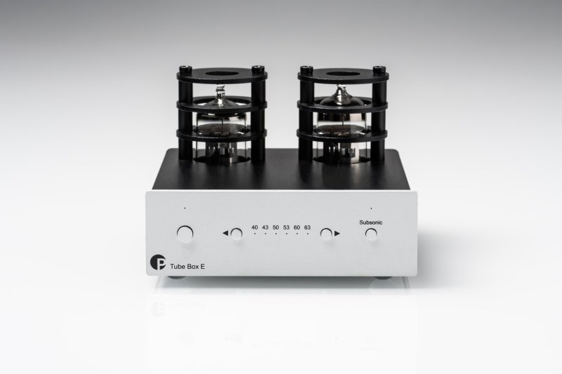 Pro-Ject Tube Box E Silver angled view