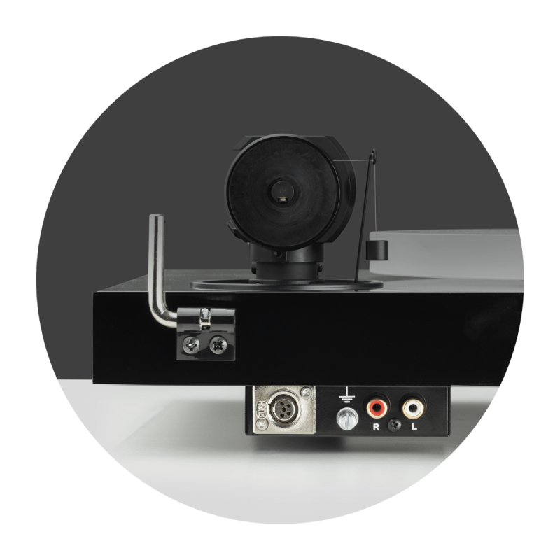 Pro-Ject X1 B rear panel — balanced Mini XLR and RCA outputs