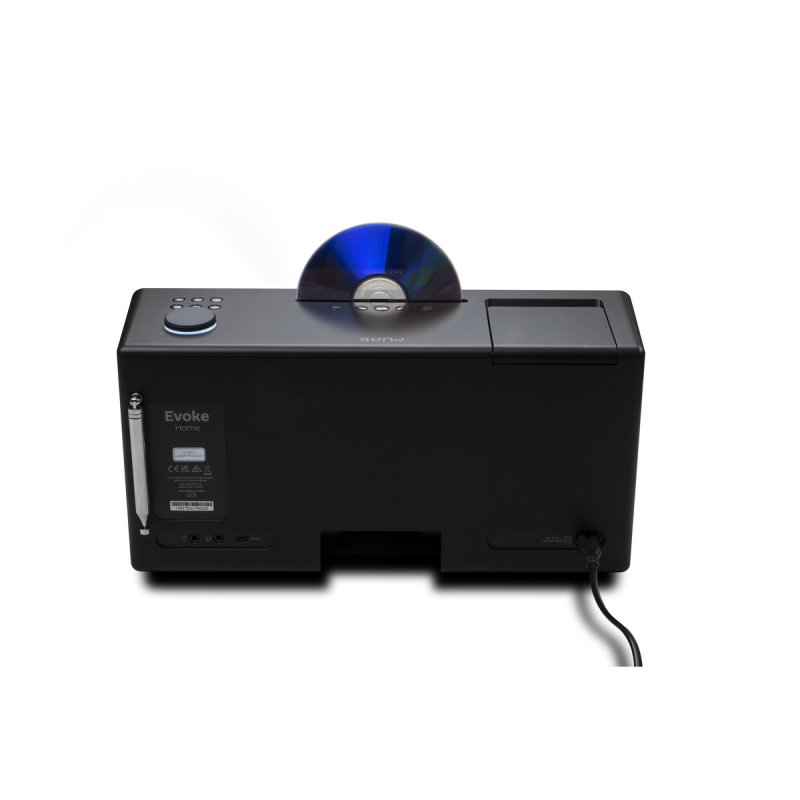 Pure Evoke Home All-in-One Music System Black Coffee and Walnut — rear panel