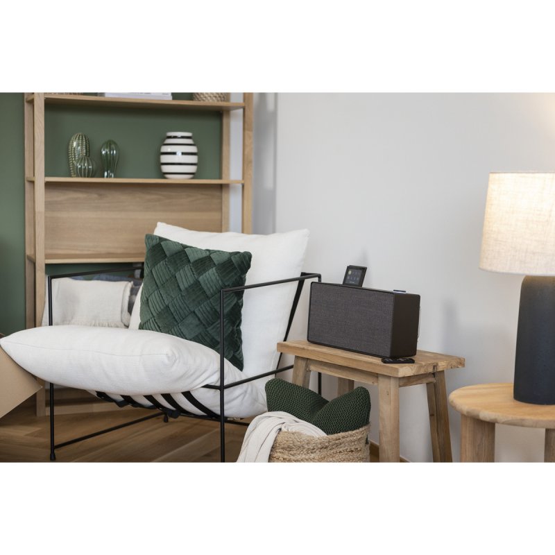 Pure Evoke Home All-in-One Music System Black Coffee and Walnut — lifestyle